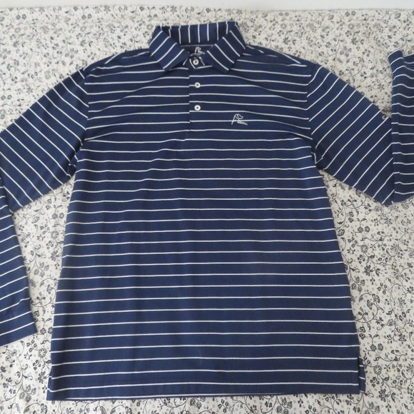 Rhoback Shirts Rhoback Golf M Mens Navywhite Striped Longsleeve